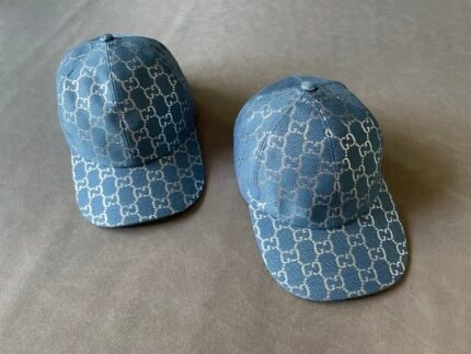 Gucci Lame Baseball Cap Unisex Hat Baby Blue