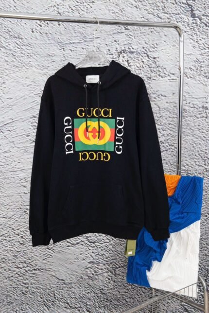 Gucci Interlocking-G Cotton Men's Hoodie Black