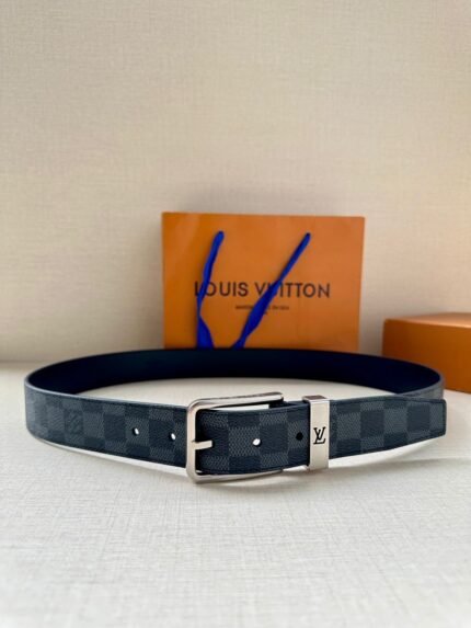 Louis Vuitton Damier Cobalt Sainteur Pont Neuf Belt