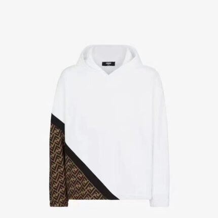 Fendi Logo-Print Cotton Men's Hoodie White
