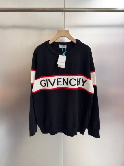 Givenchy Logo-Intarsia Wool Men's Pullover Black
