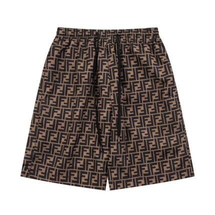 Fendi FF Printed Men's Swim Shorts Brown
