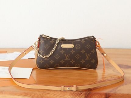 Louis Vuitton Vintage Monogram Canvas Eva Clutch/ Shoulder Bag Brown Women's Bag